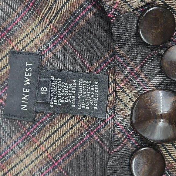 Vintage Nine West Brown Plaid Dress Set 16 - Picture 11 of 15